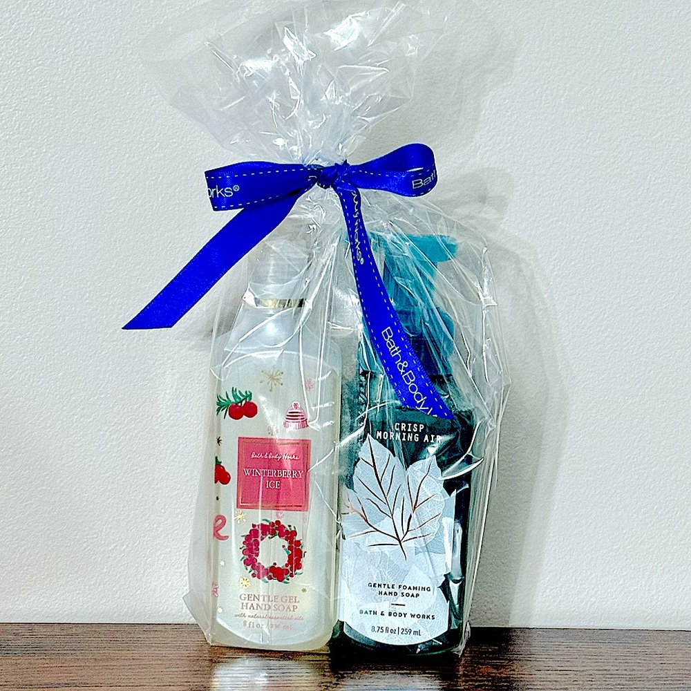 Bath & Body Works Winterberry Ice & Crisp Morning Air Hand Soap gift set NWT